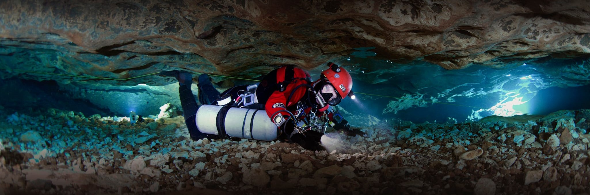 Cave diving shot with Jill Heinerth